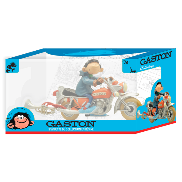 GASTON LAGAFFE: GASTON ASSIS DANS SON GANT DE BOXE - statuette résine
