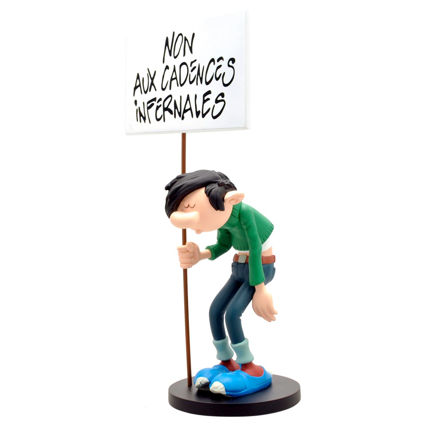 FIGURINE GASTON LAGAFFE PANCARTE NON AUX CADENCES INFERNALES Plastoy figurine-gaston-lagaffe-pancarte-non-aux-cadences-infernales-plastoy