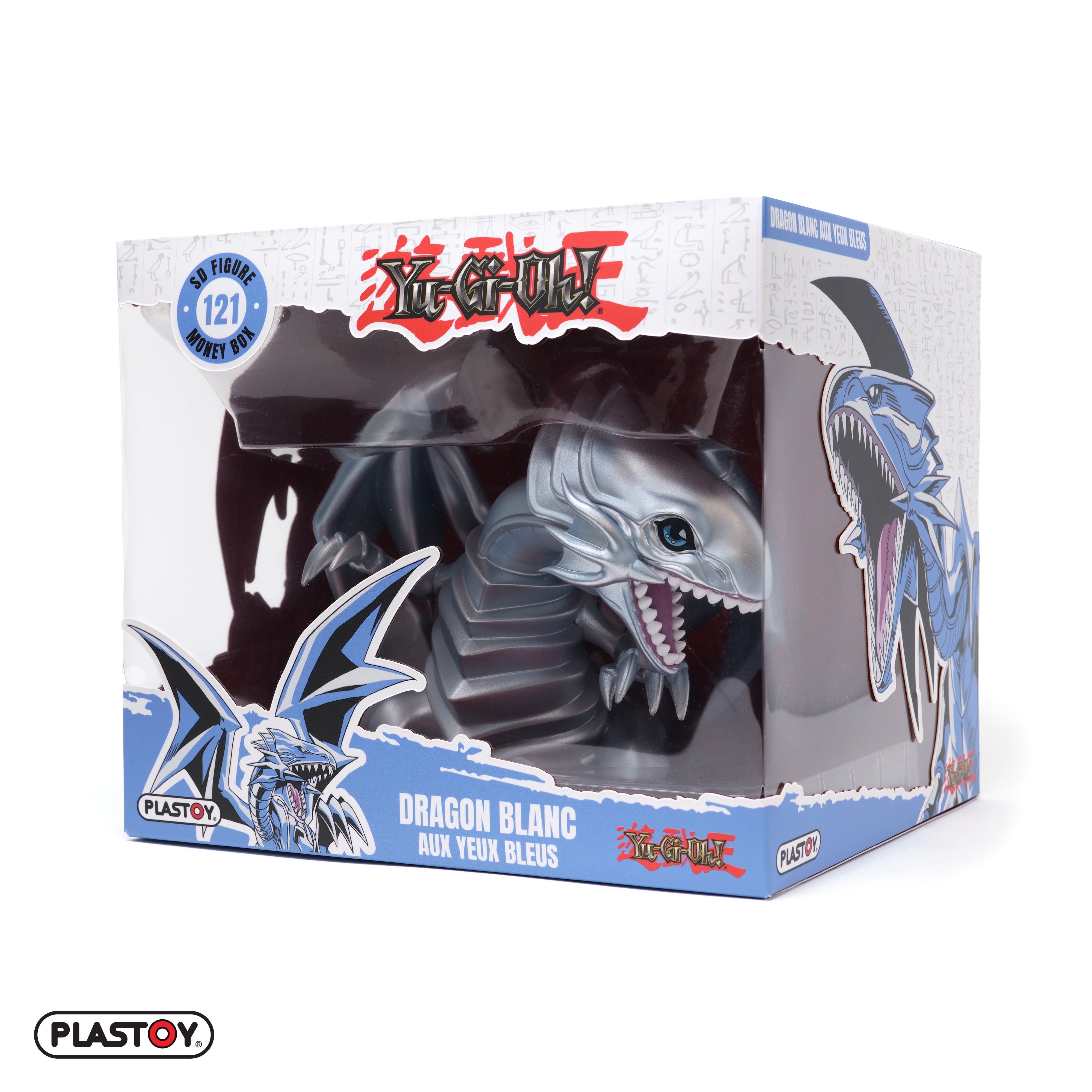 TIRELIRE DRAGON BLANC AUX YEUX BLEUS