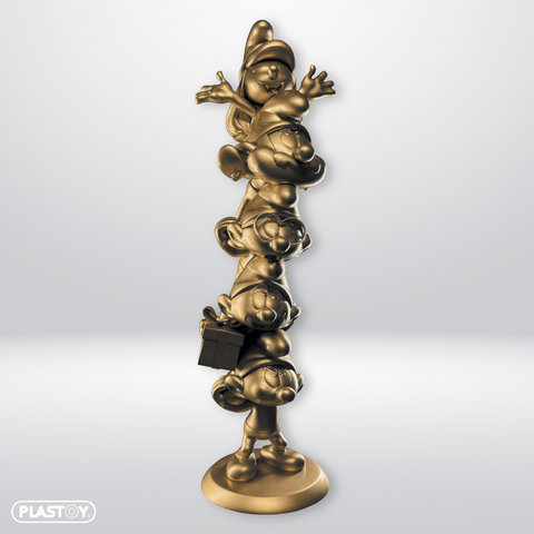 FIGURINE COLONNE DES SCHTROUMPFS GOLD LIMITED EDITION