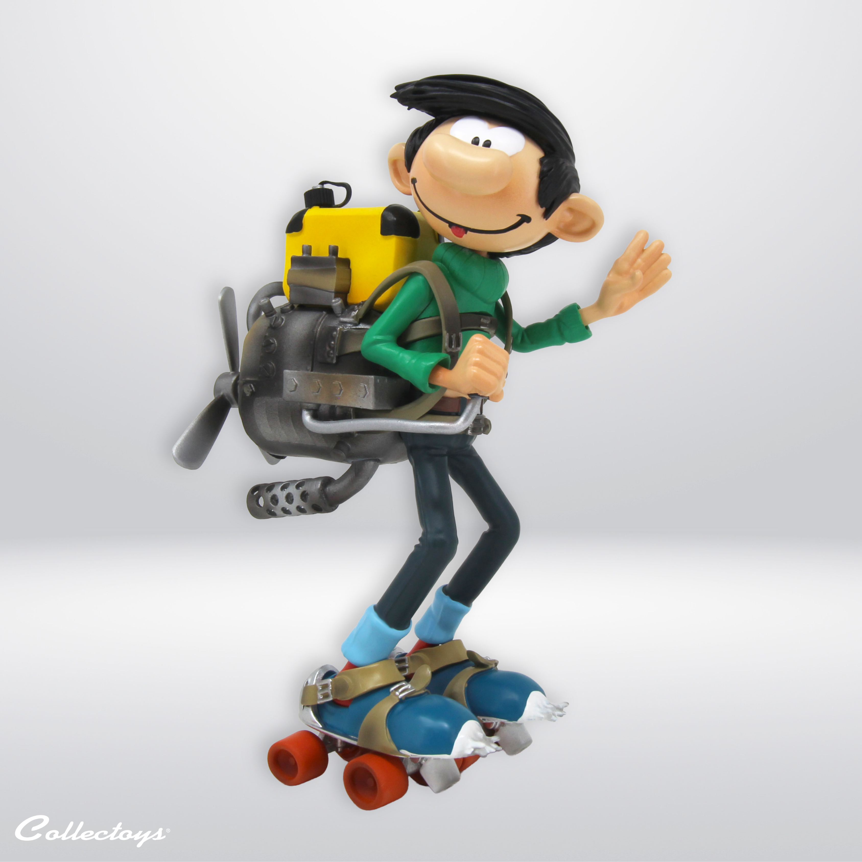 FIGURINE GASTON INVENTIONS PATINS À MOTEUR