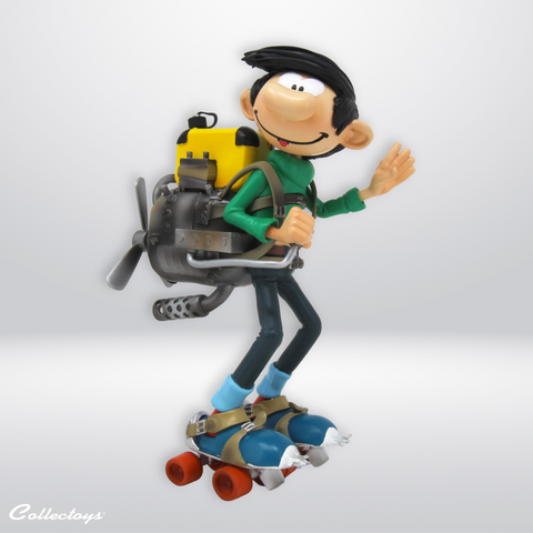 FIGURINE GASTON INVENTIONS PATINS À MOTEUR