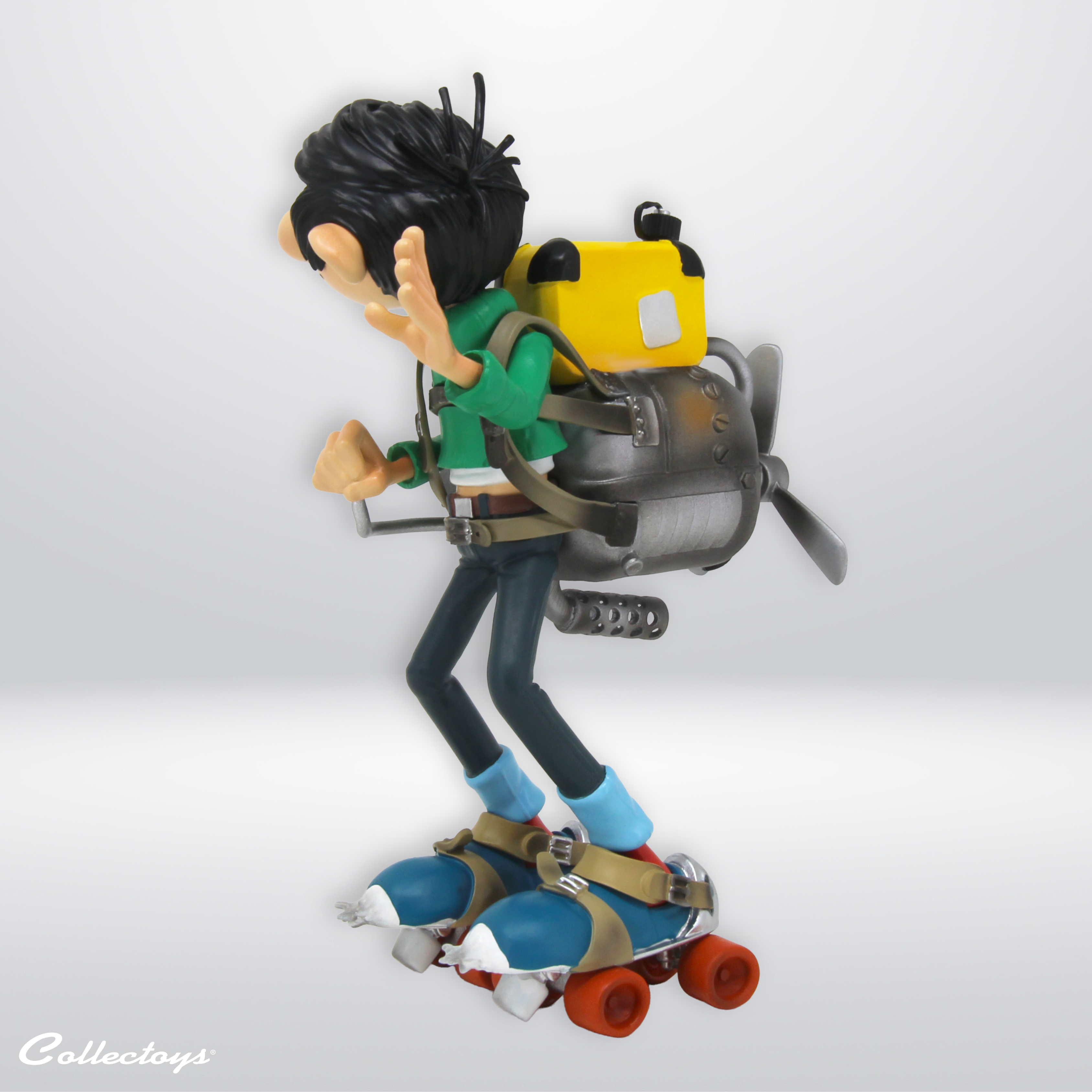 FIGURINE GASTON INVENTIONS PATINS À MOTEUR