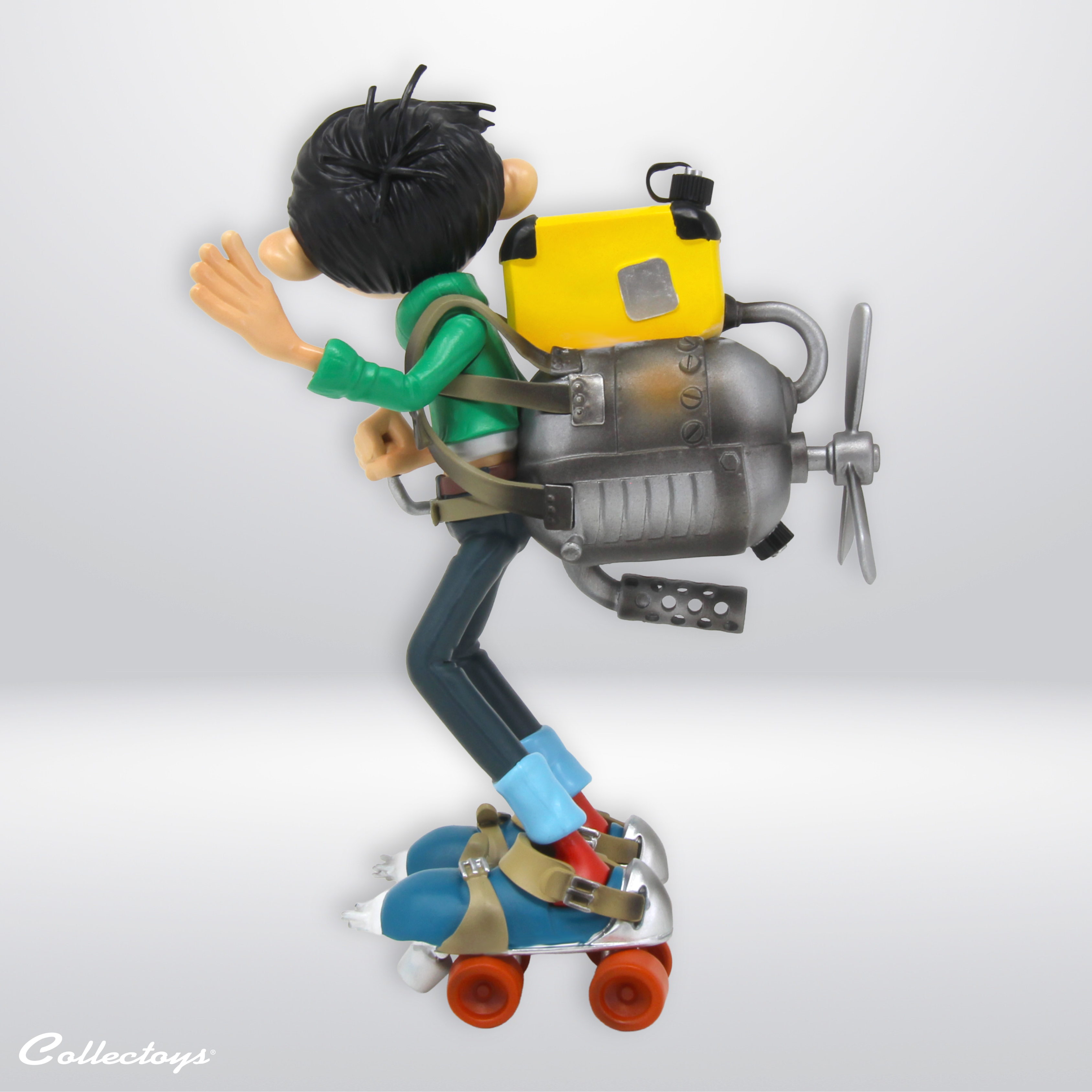 FIGURINE GASTON INVENTIONS PATINS À MOTEUR
