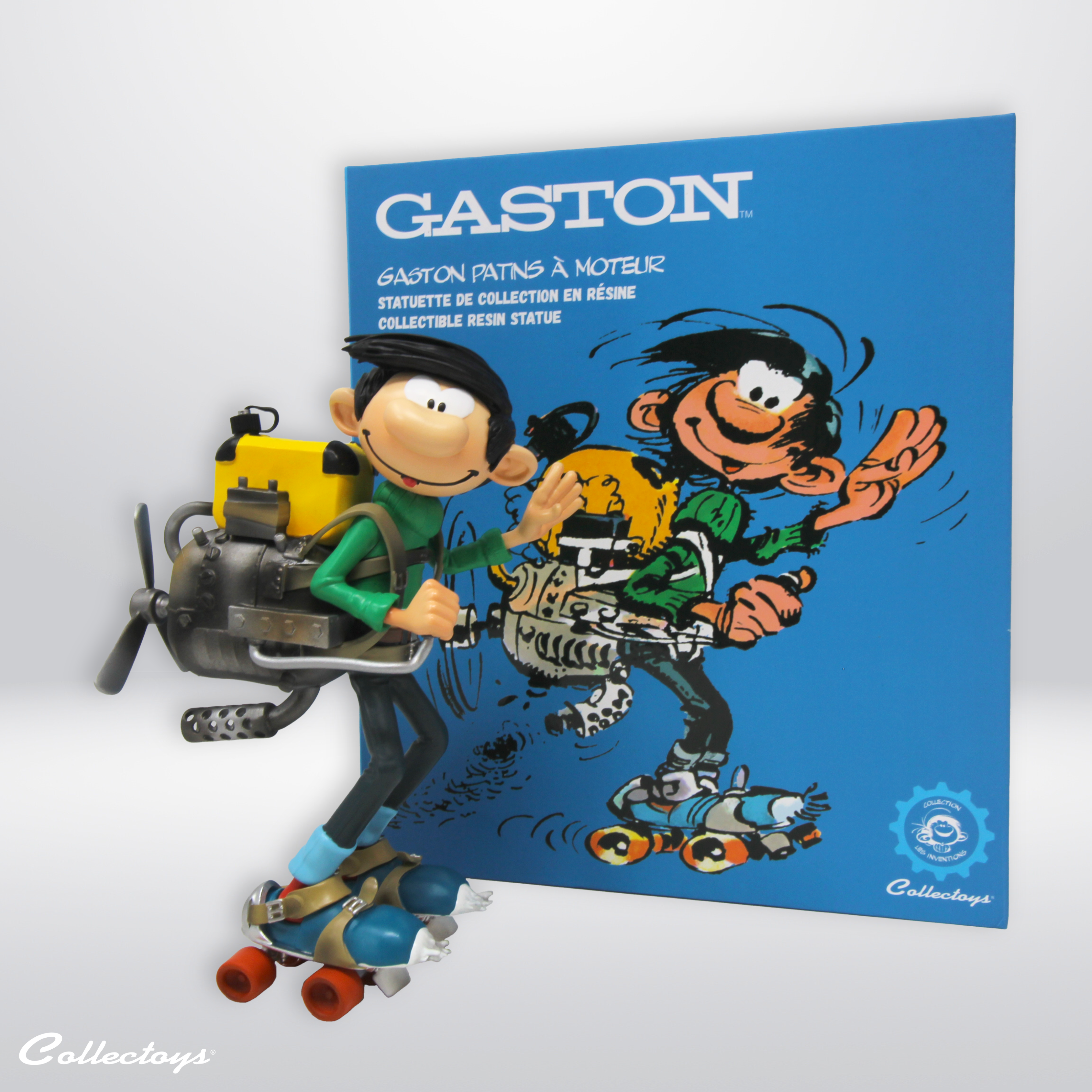 FIGURINE GASTON INVENTIONS PATINS À MOTEUR