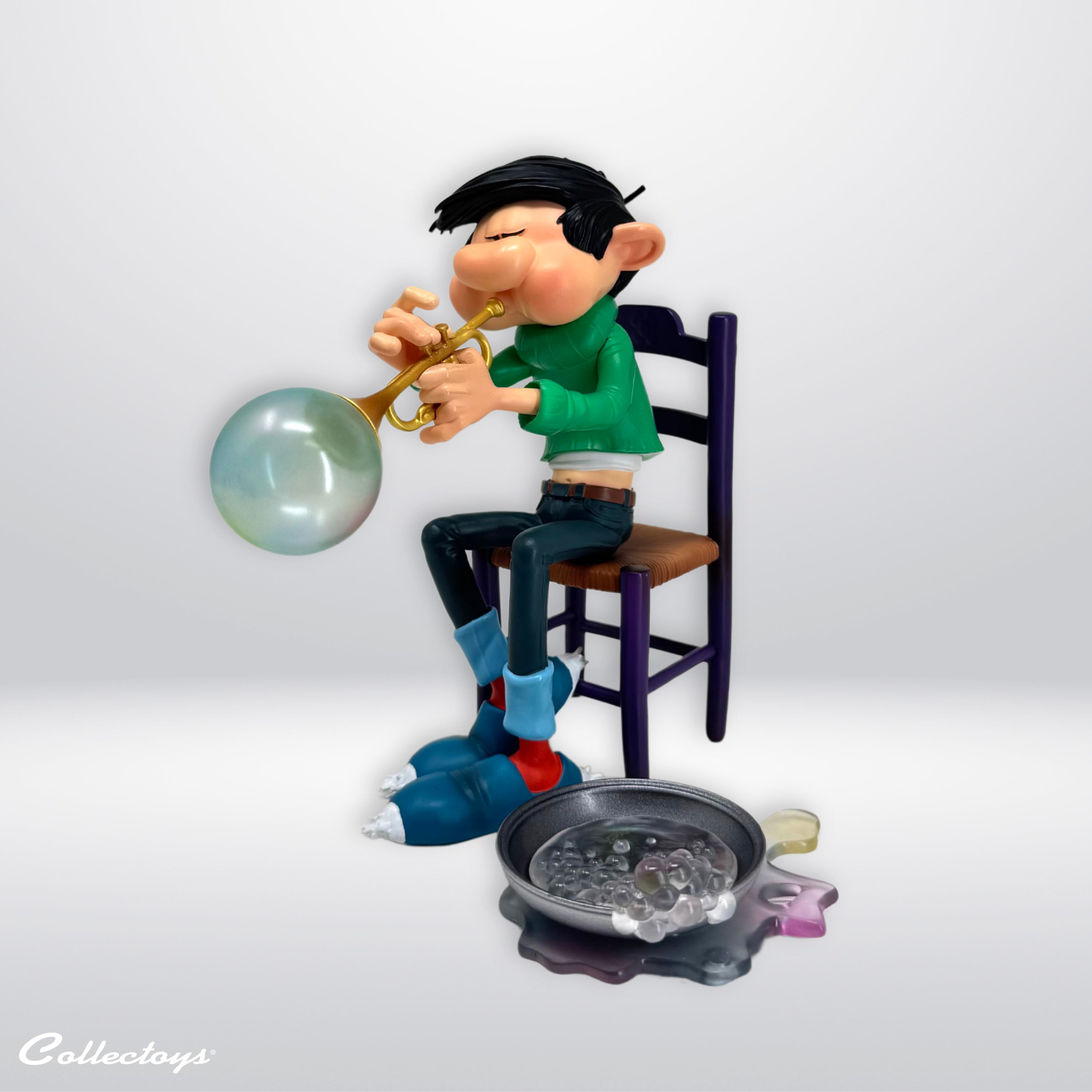 FIGURINE GASTON INVENTIONS TROMPETTE À SAVON