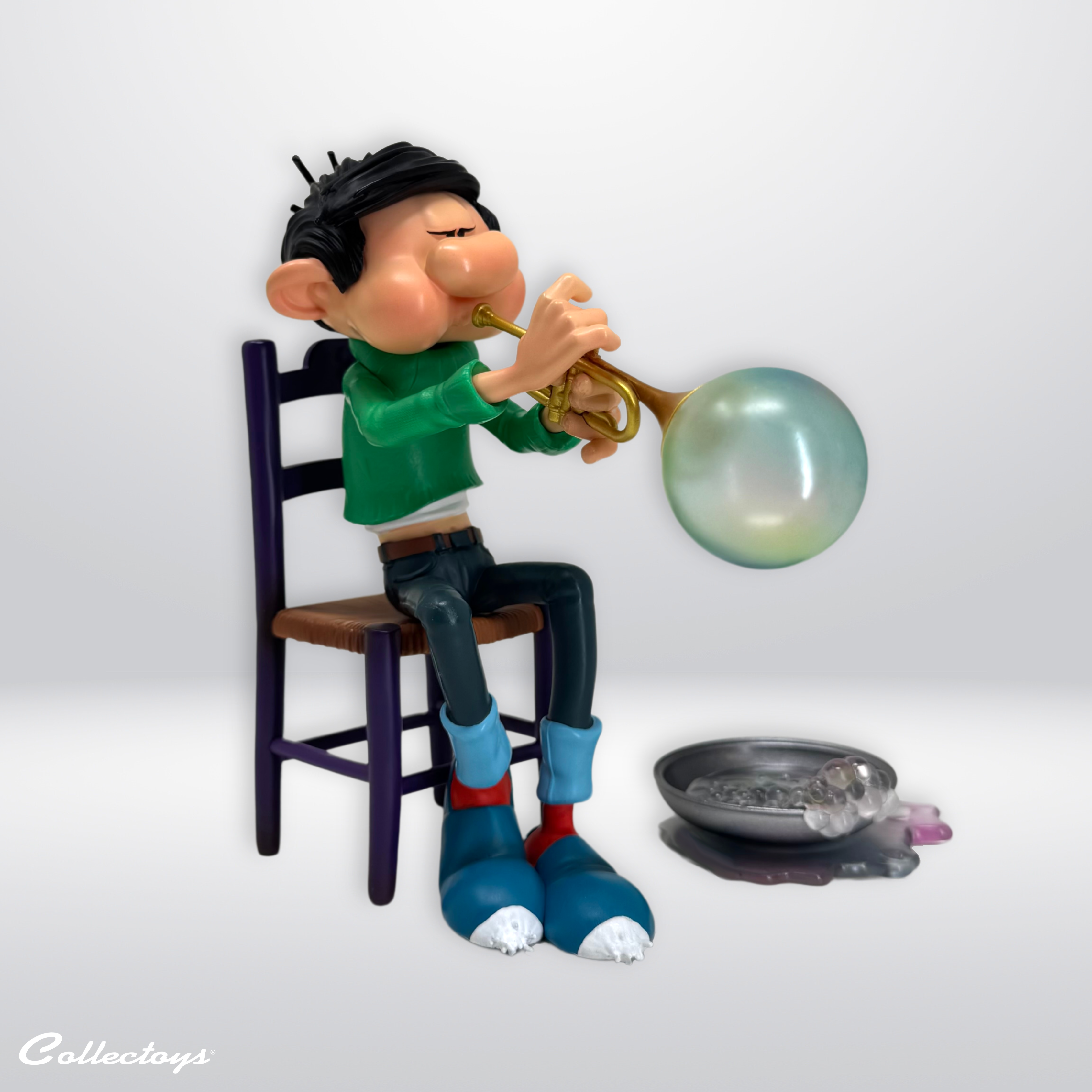 FIGURINE GASTON INVENTIONS TROMPETTE À SAVON